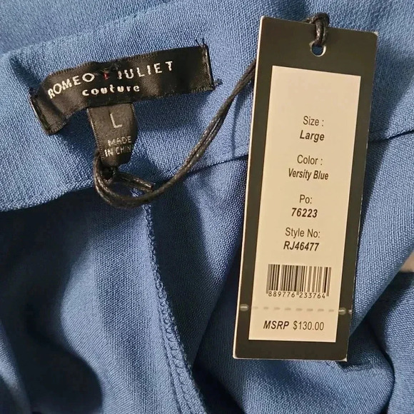 NWT Romeo + Juliet Couture Wide Leg Cropped Culottes - Varsity Blue - Picture 6 of 9